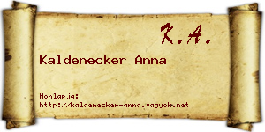 Kaldenecker Anna névjegykártya