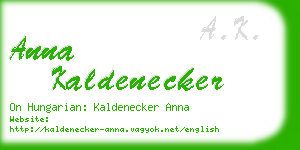 anna kaldenecker business card